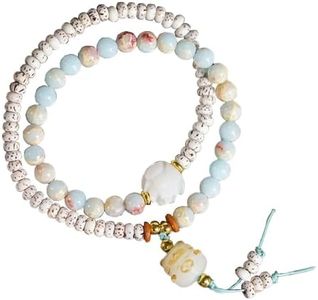 Natural Star Moon Bodhi Bracelet for Women Men Double-loop Winding Star Moon Bead Bracelet Meditatioon Healing Anxiety Relief Energy Buddha Bead Bracelets Birthday Gift (Bodhi 36)