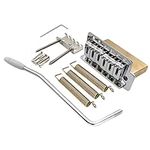 Musiclily Pro 52.5mm Modern 6-Screw Tremolo Bridge 36mm Solid Brass Block for Squier Strat Style Electric Guitar, Chrome