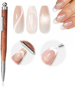 Modelones Cat Eye Magnet for Nails, 3-in-1 Nail Magnet Line Brush with Dual Heads for Acrylic Nail Art for Cateye Gel Polish, Strong Magnetic Wand Manicure Accessories for DIY Home Nail Salon