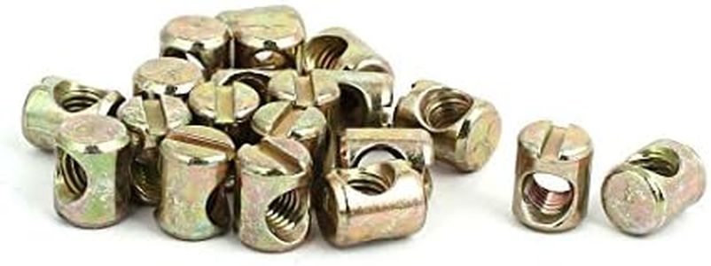 uxcell M5 x 10 mm chapado en Zinc amarillo Cruz Dowel ranurados Barril Tuercas 20 unidades