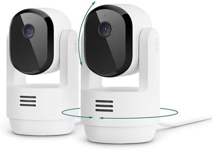 Arlo Essential Indoor Pan Tilt Pet Camera 2K (2025 Release) - Wired Plug-In Power, Animal Detection, Dog Bark Audio Detection, Animated Preview, 1-Month Secure Plan, Auto Motion Tracking, 2 Cam, White