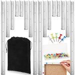 Therwen 118 Pcs Stained Glass Supplies 16 Pcs Layout Block System 12 Inch 8 Inch 6 Inch 3 Inch for Stained Glass Panels with 100 Mix Color Push Pins Tools, Plastic Box and Velvet Bag, 4 Sizes