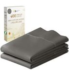 California Design Den King Size Pillowcase Set - 400 Thread Count, 100% Cotton Sateen, Luxury Set of 2 Pillow Covers, Breathable, Cooling, Soft for Comfortable Quality Sleep - Grey