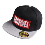 Cotton Soul Marvel Logo Snapback Cap Black/Grey One Size