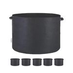 5-Pack 10 Gallon Grow Bags Heavy Duty 300G Thickened Nonwoven Plant Fabric Pots with Handles, Grow Pots, Plant Bags, Aeration Planting Bags, Fabric Planter Bags for Fruits, Vegetables and Flowers