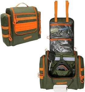 GeerDuo Tactical Camp Kitchen Organizer, Large Camping Utensil Storage Bag with Paper Towel Holder & Multi Pockets, Hanging Outdoor Cookware Organizer for Overlanding