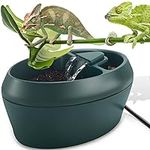 NEPTONION Reptile Chameleon Cantina with Snacks Trough, Drinking Fountain Water Dripper for Amphibians Insects Lizard Turtle Snake Spider Frog Gecko, Comes with Two Pumps (One for Replacement)