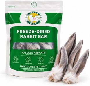 PEACH PET Freeze Dried Rabbit Ear, Single Ingredient Dog Chew, with Fur