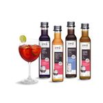 Swa Artisanal Syrups - Gin Cocktail Mixers Combo, 100% Natural, Makes 48-60 Drinks, Pack of 4 Syrups (250ml x 4)