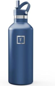 IRON °FLASK Camping & Hiking Hydration Flask with Straw, Narrow Mouth Insulated Stainless Steel Sports Water Bottle - Twilight Blue 32 oz - Straw (1 Lid)