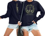 VILOVE Acotar Velaris Sweatshirt Women City Of Starlight Pullover Vintage Stars Graphic Shirt Causal Long Sleeve Hoodie, Blue, Large