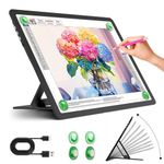 Zocelight Rechargeable A4 Light Pad with Built-in Stand,Super Bright Magnetic Light Table with Physical Buttons,Wireless Light Box for Tracing, Light Board for Diamond Painting,Sketching Weeding Vinyl