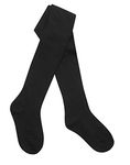 Tick Tock Baby Girls Cotton Rich Plain Tights Black 12-18 months