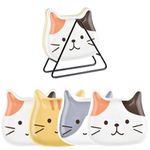 BigNoseDeer 4 Pack Cat Spoon Rest for Stove Top Ceramic Spoon Holder Cute Spoon Rest for Kitchen Counter Housewarming Gifts, Gifts for Women (5.1 Inch)