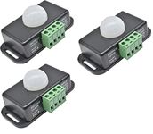 3-Pack Motion Sensor, Aideepen DC 5-24V 12V 6A Infrared Sensor Switch Automatic with Motion Sensor Black