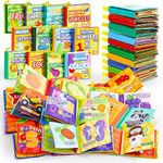 JOYIN 12 Pcs Baby Bath Books, Nontoxic Fabric Soft Baby Crinkly Cloth Books, Newborn Waterproof Bathtub Pool Toys Books, Infant Early Education First Toys for Toddlers Kids Birthday Gifts