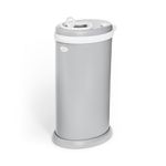 Ubbi Stainless Steel Portable Diaper Pail - 100% Odor Locking Diaper Disposable Bin with Child-Safe Lock, Easy To Use, Baby Nappy Dustbin, Use Regular Trash Bags, Capacity of 55 Diapers, Matte Grey