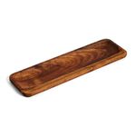 SAAGA Wooden Tray, Multipurpose Handmade & Handcrafted Serving Tray, Rectangular Wooden Triose Platter - Size - 17X5X0.75 Inches