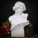 A.F.N.A.L Goddess Bust Statue Classical Tabletop Decoration Gift, Greek & Roman Mythology Indoor Figurine for Home & Office, Replica Resin Musical Woman Sculpture Art, 12.2" H