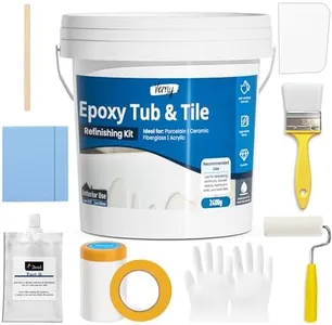 DWIL Tub and Tile Epoxy Paint- 2K Bathroom Refinishing Kit, Durable Tub Paint, Waterproof, Quick-Dry, Easy Scraper&Brush Application for Bathtubs, Tiles, and Sinks, Bright Gloss White-1 Bathtub Size