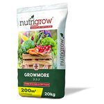 Nutrigrow Growmore Plant, Tree & Vegetable General Garden Fertiliser 20KG | Covers 200m²