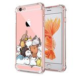 iPhone 6S Case Cat, Ultra Crystal Clear with Design Cute Pile of Cat Texture Bumper Protective Case for Apple iPhone 6 6S Case 4.7 Inch Gel Soft TPU Silicone Material Slim Shockproof Funny Girly Cover