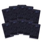 Pukka Pad, Cloud Pressboard Minor Pad – 10 Pack of Top-Bound Wire-Binding Notebooks with 120 Pages of 80GSM Paper, Pressboard Cover, and Elasticated Closure – 127 x 76mm