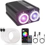 YINGTOUSHI Dual Color Twinkle Starlight Headliner Kit, Music Sync 1200pcs 0.03in 9.8ft Fiber Optic Light with Meteor Shooting Star APP/Remote Control for Car Home Ceiling Star Light