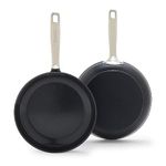 GreenPan Chatham Black Prime Midnight Hard Anodized Healthy Ceramic Nonstick 8" and 10" Frying Pan Skillet Set, PFAS-Free, Dishwasher Safe, Oven Safe, Black