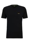 BOSS Mens Tee Stretch-Cotton Regular-fit T-Shirt with Contrast Logo