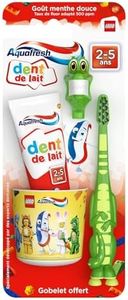 Aquafresh Kit Dents De Lait, Pour Des Enfants Âgés 3 à 5 Ans, Pour Une Protection Des Dents De Lait, Goût Menthe Douce, Modèle Aléatoire