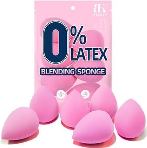 BEAKEY Super Soft Makeup Sponge Set of 6, Makeup Sponges for Foundation, Liquid, Cream and Powder, Pink Beauty Sponge for Blending, 0 Latex Blender