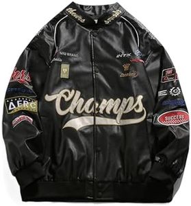 Aelfric Eden Faux Leather Jacket Oversized Racing Motorcycle Jackets Moto Coats Unisex Trendy Streetwear Jacket