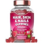 Hair Skin and Nails Vitamins | 5000µg Biotin, Zinc, Vitamin C, E & More! 60 Vegan Gummies | Supplement for Women and Men | by Horbaach