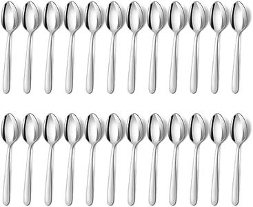 BEWOS Cucharas de Café, 24 Piezas Cucharas de Té, 5,71 Pulgadas(14,5cm) Cucharas de Café de Acero Inoxidable, Cucharas Pulidas con Espejo, Aptas para Lavavajillas, Cucharas Pequeñas para Casa, Hotel