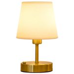 EppieBasic Rechargeable Table Lamp Cordless: Fast Charging & Long Lasting - 2700K Warm Light Vintage Small Gold Lamps for Women Housewife - Living Room Bedroom