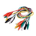 Techleads Double Ended Crocodile Clips Cable Alligator Clips Wire Testing (10 Pieces, 50Cm)