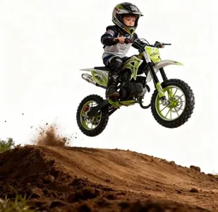 50cc Kids Dirt Bike,Toddler Gas Power Motocross Off Road Mini Motorcycle Vehicles Children Pocket Motorbike with Front Rear Disc Brakes Ideal Birthday for 8-15 Boy Girl Black (Greem)