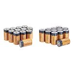 AmazonBasics D Cell 1.5 Volt Everyday Alkaline Battery - 12-Pack & Amazon Basics 12 Pack C Cell All-Purpose Alkaline Batteries, 5-Year Shelf Life, Easy to Open Value Pack