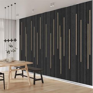 ELGADO Black Gold Lines Wall Mural, Modern and Simple Murals High Resolution Pictures Poster,Large Wallpaper Mural Wall Decor for Bedroom Living Room Tv Background Room Decor,116" W x91 H