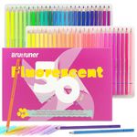 50 Fluorescent Colored Pencils.Suitable for Adults, Kids and Coloring Books.Artist Sketching Drawing Pencils Art Craft Supplies. Coloring Pencils Set Gift for Adults Kids Beginners