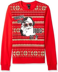 Alex Stevens Men's Where My Hosugly Christmas Sweater, red, Large