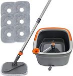 KZKR Spin Mop and Bucket Set with 6