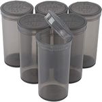 Juvale 50 Pack Empty Pill Bottles with Caps - 13 Dram Medicine Containers, Prescription Vials with Lids (Black)