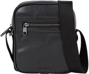 Calvin Klein Men Shoulder Bag Elevated Reporter Small, Black (Ck Black Smooth), One Size