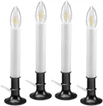 612 Vermont Electric LED Window Candles with Shatterproof Warm White Bulbs, Automatic Timer VT-1188A-4 (Antique Black, Pack of 4)