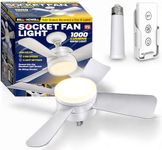 Socket Fan Light AS SEEN ON TV – Ceiling Fan with Lights and Remote, Ceiling Fan with Lights for Bedroom, Ventilateur Plafond, Screws into Light Socket, Ceiling Fans with 3 Light/Fan Modes