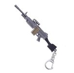 Premium Look Real 3D Metal Gun - M-249 Model Key Chain Locking Key Chain (Metal-Black)