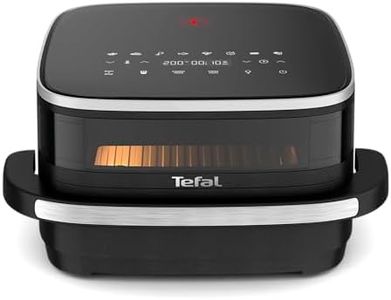 Tefal Easy Fry Pizza Digital Air Fryer, Large Single Drawer with Viewing Window, 4.5L, 8in1, Air Fry, Extra Crisp, Roast, Bake, Reheat, Dehydrate, Non-Stick, Dishwasher Safe Basket, FW4018G0 - Black