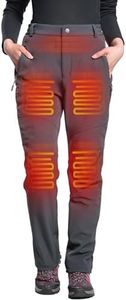 DEWBU Heated Pants for Women with 12V Battery Pack, Grey, L | Fast Heating, 5 Heating Zones, Fleece Lined, Water Resistant, Machine Wash, Winter Hunting, Outdoor Work, Motorcycle Trouser